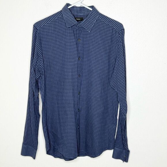 Theory Checkerboard Button Down Plaid Shirt - Men’s US M - Picture 1 of 7